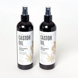 NEW (2) Custom Nature 100% Pure Castor Oil Leave-In Detangle Vegan 12 fl oz Each